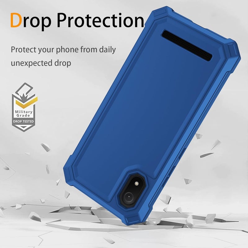Mocotto for Cloud Mobile Stratus C8 Phone Case with Tempered Glass Screen Protector,Slim Soft Silicone Full-Body Protective Cover (Cloud Mobile Stratus C8,Blue) - Image 4